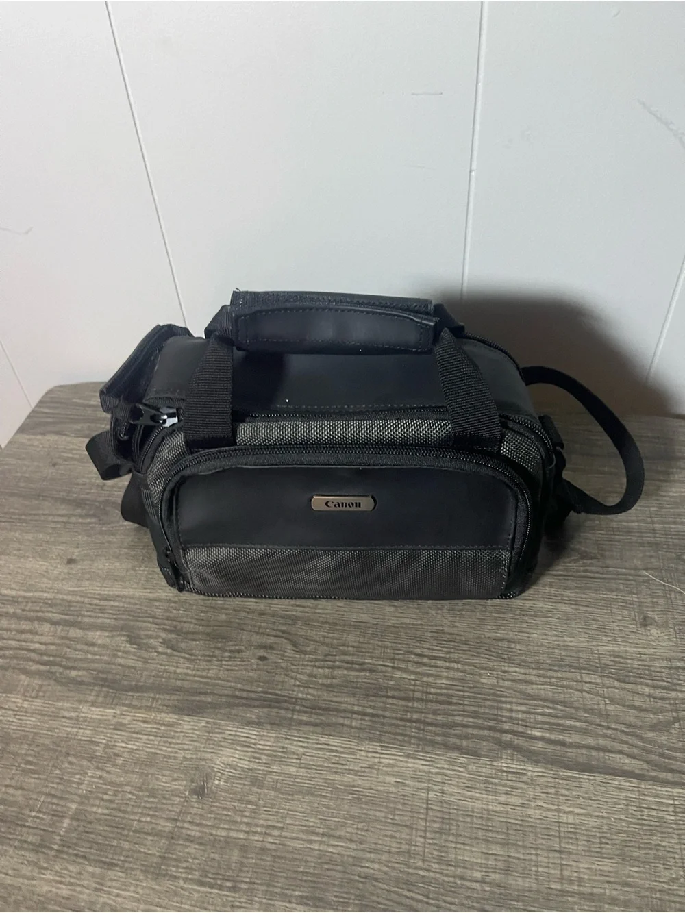 Canon Black and Silver Camera Shoulder Bag